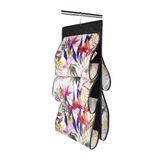 Ordinett Organizer voor handtassen, 5 zakken, met haken om op te hangen, lijn Floral Beauty