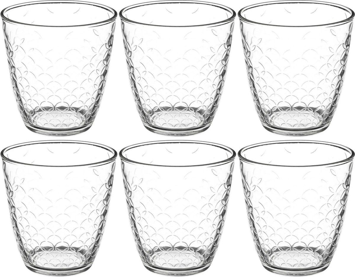 Secret de Gourmet Set van 18x water/sap glazen Rome 250 ml - Drinkglazen - Transparant