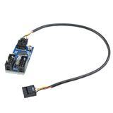 Winwill 9-pins mannelijke splitterkabel 1 naar 2 female met USB-aansluiting met 9P connector adapter