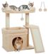 Arbre à chat Arbre à chat - Petit appareil d'escalade pour chats d'intérieur - 69 cm de haut - 3 niveaux - surface de couchage confortable sur le dessus - niche pour chat et poteau griffoir en sisal