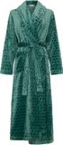 Pastunette - Badjas - Nordic Leaf - Flannel Fleece - Groen - Lang - Maat M
