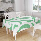 Bonamaison Tafelkleed, Anti-Mold, Sneldrogend, Waterdicht, 100% Polyester Tafellaken, Petroleum Groen, Wit, 140 x 160 Cm