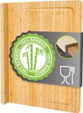 DuneDesign Houten Snijplank met Stoprand - 44x34x2 cm - Bamboe Keukenplank