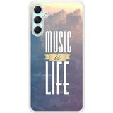 Samsung Bedrukt siliconen hoesje compatibel met Galaxy A24 4G Music is life