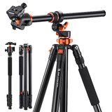 K&F Concept statief voor camera, 230cm Professioneel camerastatief met nieuwe middenkolomconstructie, afneembare monopod, statief voor binnen en buiten T254A7+BH-28L