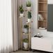 GarveeLife Elegant metalen plantenrek met meerdere verdiepingen, vintage hoekbloemenstandaard met antislip voetjes, voor grote kamerplanten in de woonkamer, balkon, kantoor, goud, 120 cm hoog