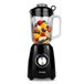 mPTech Huslog Blender 1200W, 1,5L Glazen Kan, 6 RVS Messen, 2 Snelheden + Pulsfunctie, Ice-Crush-Functie, Navulopening in Deksel, Oververhittingsbeveiliging, Krachtig voor Smoothies, Groenten & IJs, Zwart