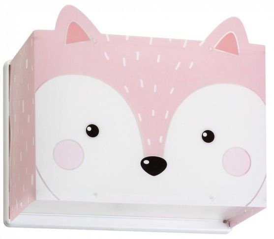 Dalber Vosje Junior Wandlamp - 24.5 x 31 cm - Wit/Roze