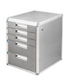 TUKA-i-AKUT XXL metalen ladebox, afsluitbaar, 5 vakken, DIN A4, met tekstvelden, documenten, opbergdoos, robuust, stabiel, van aluminiumlegering, 315 x 398 x 350 cm, TKD8602