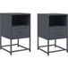 Acier Tables De Chevet 2 Pcs Cabinet De Chevet Table De Nuit Anthracite 36x39x60,5 cm