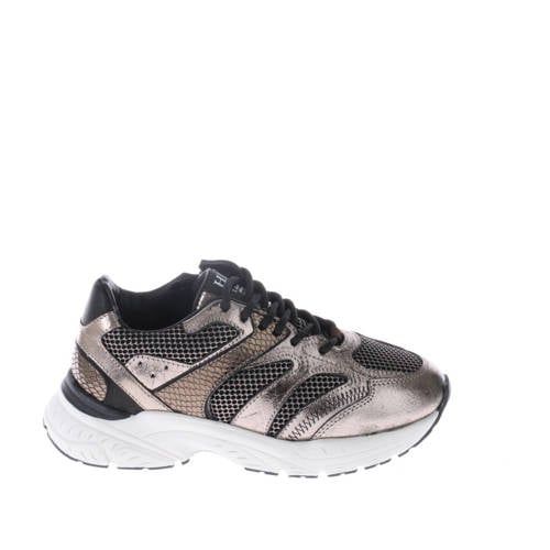 Hip leren sneakers zwart/champagne