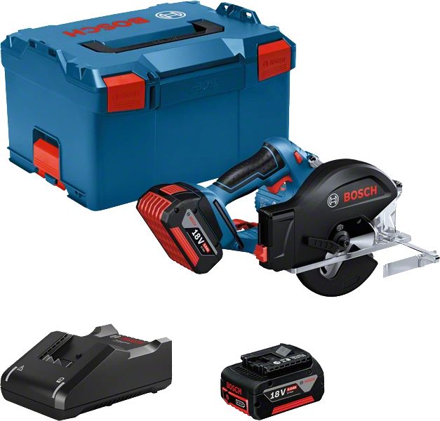 Bosch GKM 18V-50 Professional Cordless Metal Circular Saw - 13.6cm Blade - 4250 RPM - Black/Blue/Red
