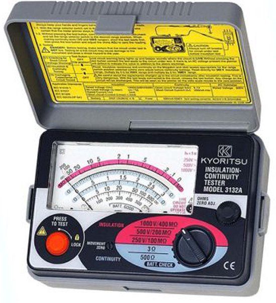 Kyoritsu 3132A Compacte isolatietester - 250V/500V/1000V - 400MΩ