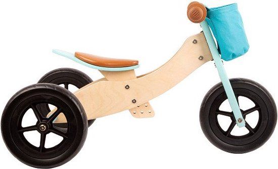 Small Foot Houten Driewieler en Loopfiets 2in1 Maxi Turquoise
