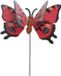 Decoris Tuin Deco Vlinder op Stok - Rood - Metaal - 12 x 70 cm
