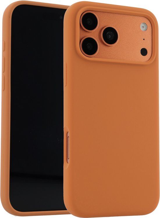 Accezz Liquid Silicone Backcover met MagSafe voor de Apple iPhone 17 Pro Max - Oranje
