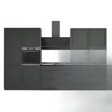 Vicco Complete keukeneenheid Fame-Line, Groen-Goud Landhuis/Antraciet, 340 cm, WB Antraciet
