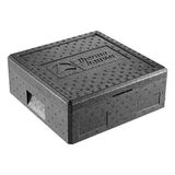 thermohauser EPP thermobox pizza zwart met deksel - 12,5 liter - 41 x 41 x 16 cm - pizzabox voor leverservice