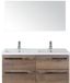 BES LED Seville Badmeubelset 120 cm - 4 Laden Tabacco - Wastafel Djazz Dubbel met Spiegel