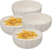 Secret de Gourmet Bols à soupe/bols de service - 8x - Delphi - porcelaine - D15 x H7 cm - blanc ivoire