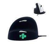 R-Go HE Break Mouse, Ergonomische verticale muis, Linkshandig, Ingebouwd Anti-RSI-Software, Groot (Handlengte ≥ 185mm), Windows/Mac/Linux, Bedraad, Zwart