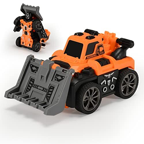 Oderra vervorming voor kinderen, robotspeelgoed, 12 cm, 2-in-1 (oranje), auto