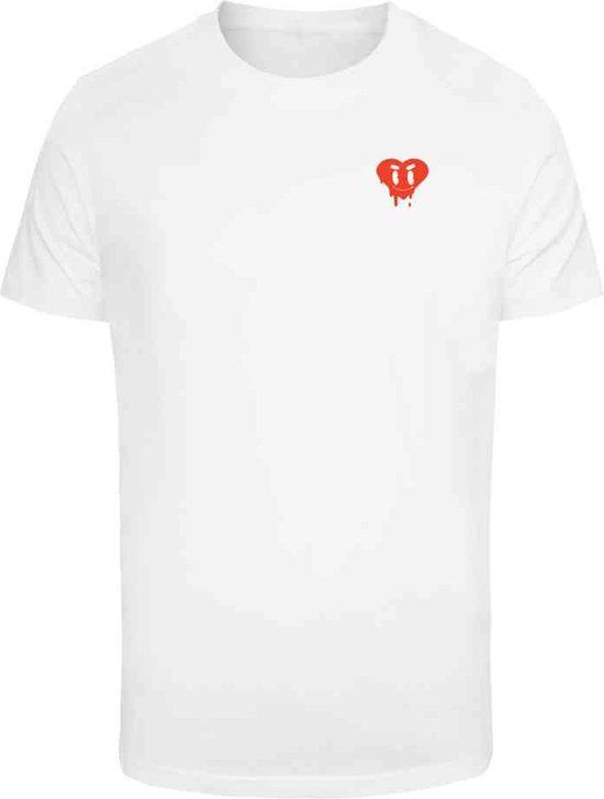 Mister Tee Heart Drip T-shirt - Wit - XXL - Heren