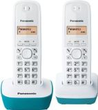 Panasonic Draadloos DECT-telefoon, KX-TG1612FRC, set van twee, met 2 handsets, verlicht display, blauw