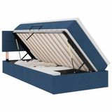 vidaXL Bed met opbergruimte en matras Blauw 90 x 200 cm fluweel