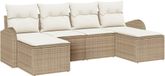 vidaXL Bankstel Beige en Wit Polyrattan