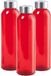 Merkloos / Sans marque AQUAMAN Waterfles/drinkfles - 3x - glas - Rood - met RVS dop - 500 ml - Sportfles - Bidon