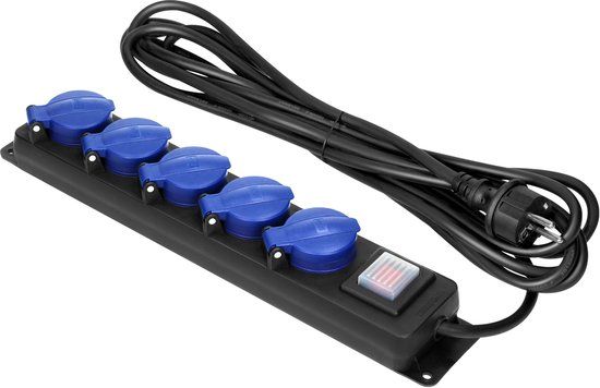Orno Heavy-duty Outdoor stekkerdoos voor buiten - 5-voudig - IP44 - 5 meter