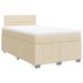 vidaXL Boxspringbed met matras, stof, crèmekleurig, 120x190 cm