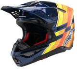 Alpinestars S-M10 TLD Edition 25 Donkerblauw Oranje Geel Fluo Rood Offroad Helm - Helm