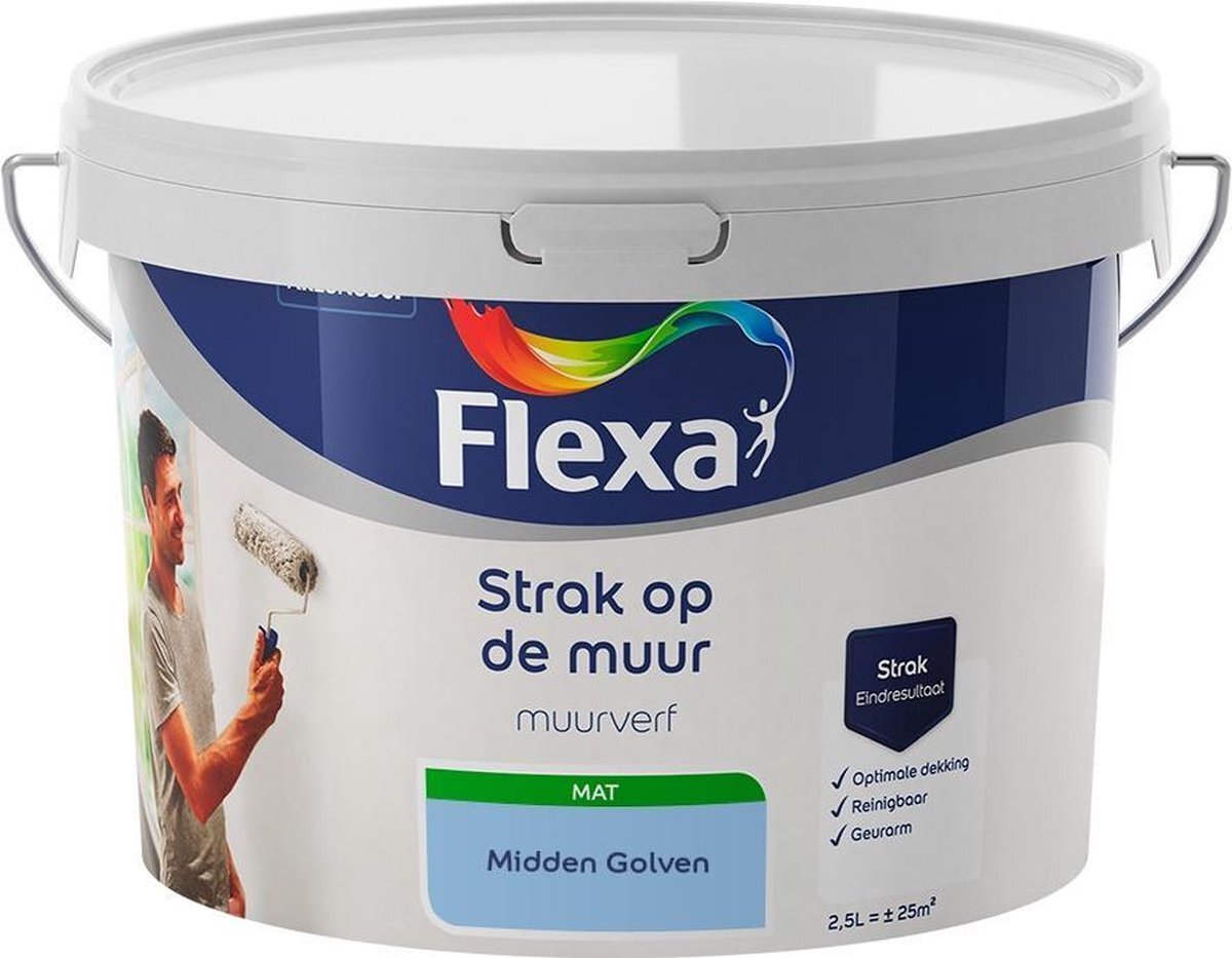 FLEXA Strak op de muur - Muurverf - Mengcollectie - Midden Golven - 2,5 liter