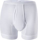 SCHIESSER Original Feinripp short (1-pack) - met gulp en lange pijpen - wit