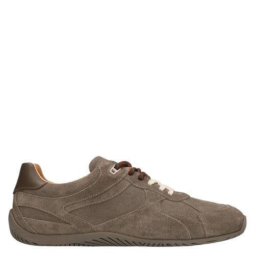 Manfield leren sneakers - taupe