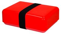 Lunchbox "Match" - boîte à goûter sans BPA pour enfants avec élastique, parfaite comme boîte à goûter ou boîte à snacks pour l'école, le travail et les loisirs - rouge standard/noir
