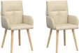 vidaXL Eetstoelen 2 stuks Stof Crèmekleurig 60 x 56 x 93 cm