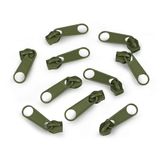 cyclingcolors 10 x vervangende ritssluiting-reparatieset voor ritssluiting, hoofd nr. 5, schuivers voor kleding, tassen, jassen, tassen, koffers, jeans, grijs/groen