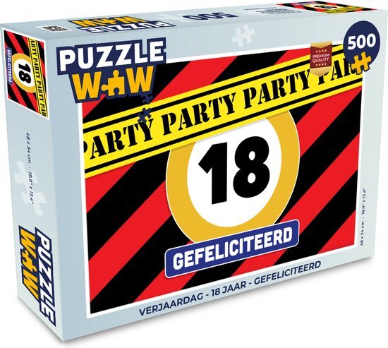 MuchoWow Puzzel Verjaardag - 18 Jaar - Gefeliciteerd - Legpuzzel - Puzzel 500 stukjes - Sinterklaas cadeautjes - Sinterklaas voor grote kinderen