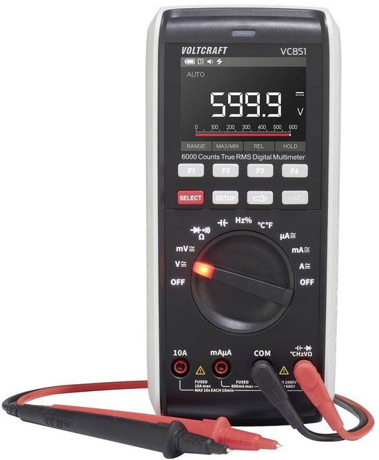 Voltcraft VC851 Multimeter Kalibratie (ISO) Digitaal LoZ CAT III 1000 V, CAT IV 600 V Weergave (counts): 6000