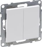 Legrand 2G interrupteur à poussoir simple avec commande automatique, couleur blanche