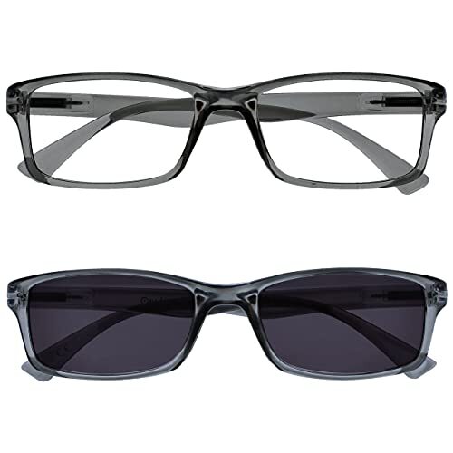 OPULIZE The Reading Glasses Company Leesbril met zonnelezer, grijs, 46 g, 2-Count