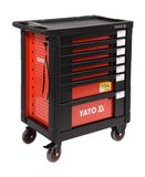 Yato YT-55290 Red Steel 7-Drawer Tool Cart with Ball-bearing Slides