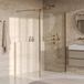Brauer Oblivion - Inloopdouche - Helder Glas - 130 x 200 cm - met Zijwand 40 cm - incl. Glascoating - PVD Goud Geborsteld