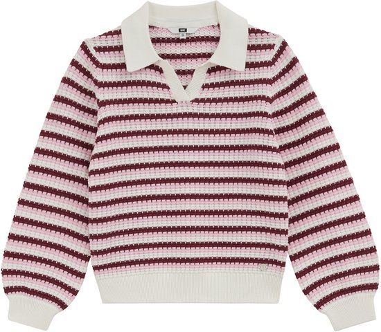 WE Fashion Meisjes gebreide trui met polokraag en structuur