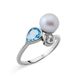 Orphelia Damesringen 925 sterling zilver met ronde parel ZR-7498, Gr. 56 (17.8), Zilver, Parel