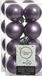 Decoris kleine kerstballen - 32x st - lila paars - 4 cm - kunststof