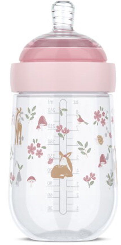 Mepal Mio Babyfles Little Dutch - 240 ml - Anti-koliek - Spiraalontwerp voorkomt verstopping - Siliconen van medische kwaliteit - Fairy Garden